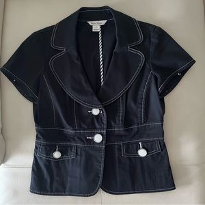 Whbm- Professional Peplum Top Button Front Pockets Stretch Jacket Sz 4